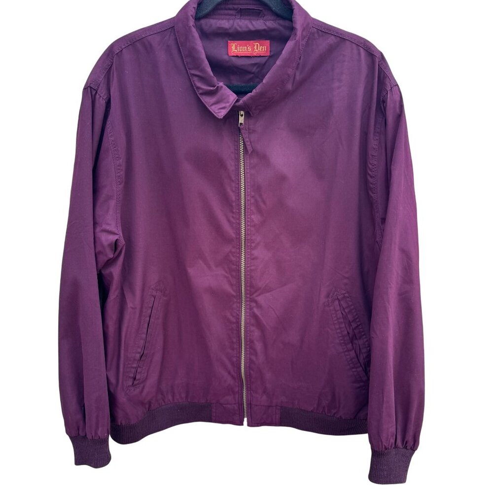 Lions Den Vintage Burgundy Harrington Bomber Jacket‎ Grandpacore Retro Mens XL